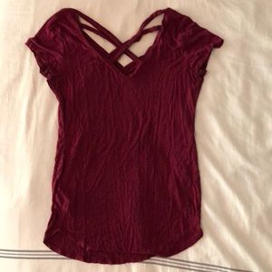 Red jersey maternity top